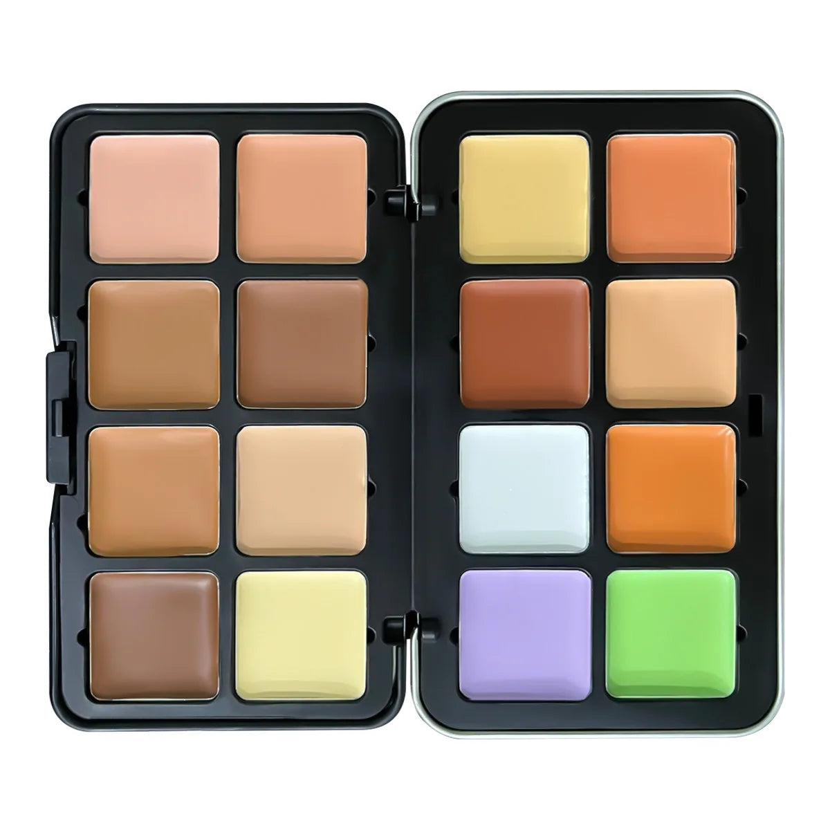 12 Shades Creamy Blush Palette HD Face Essentials Long-Lasting Matte Blush Cream Cover Makeup Palette 0.84oz