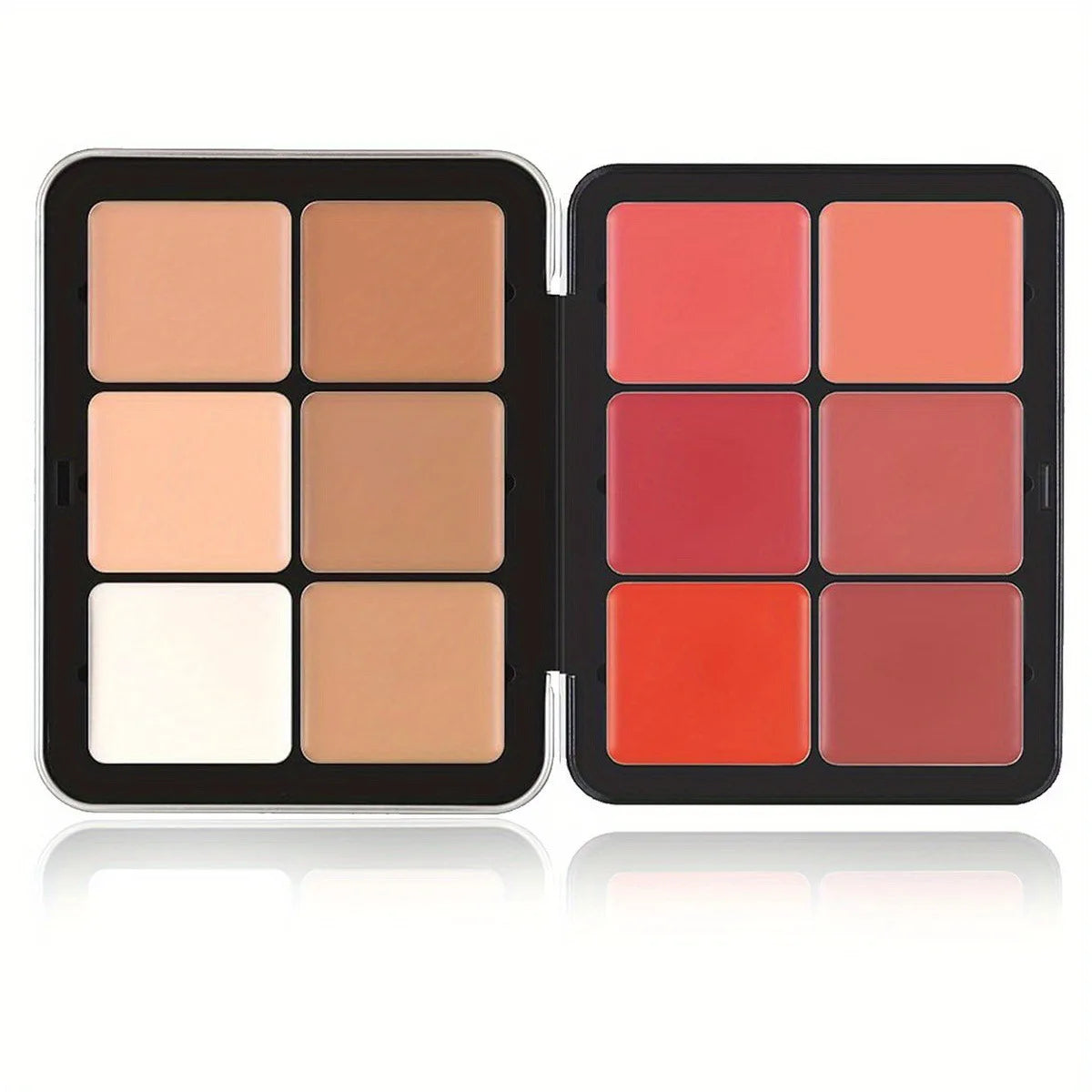 12 Shades Creamy Blush Palette HD Face Essentials Long-Lasting Matte Blush Cream Cover Makeup Palette 0.84oz