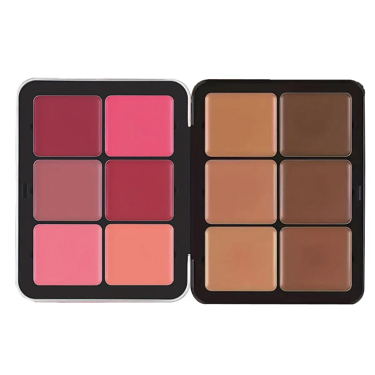 12 Shades Creamy Blush Palette HD Face Essentials Long-Lasting Matte Blush Cream Cover Makeup Palette 0.84oz