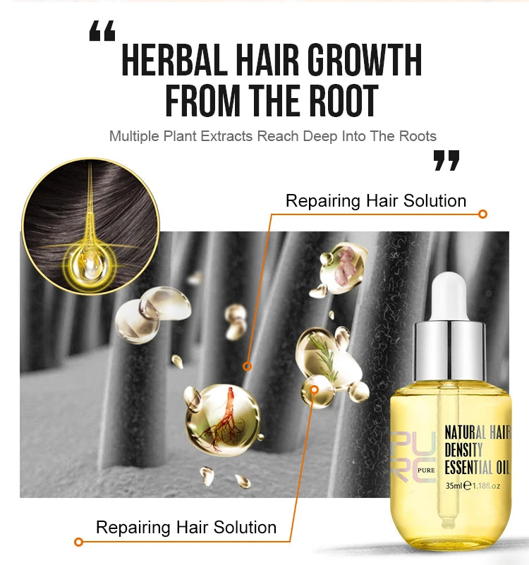 PURC Ginger Hair Oil for Men Women Scalp Hair Follicle Nutrient Solution Improvement Hairline Hair Care Essential Oil