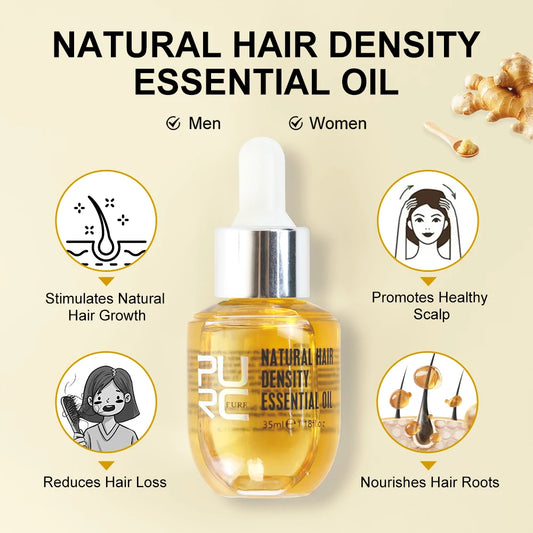 PURC Ginger Hair Oil for Men Women Scalp Hair Follicle Nutrient Solution Improvement Hairline Hair Care Essential Oil