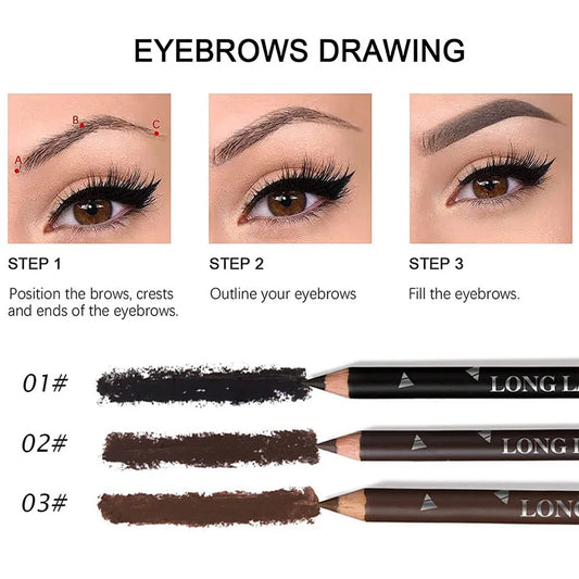 6/12Pcs Waterproof Eye Brow Pencil Women