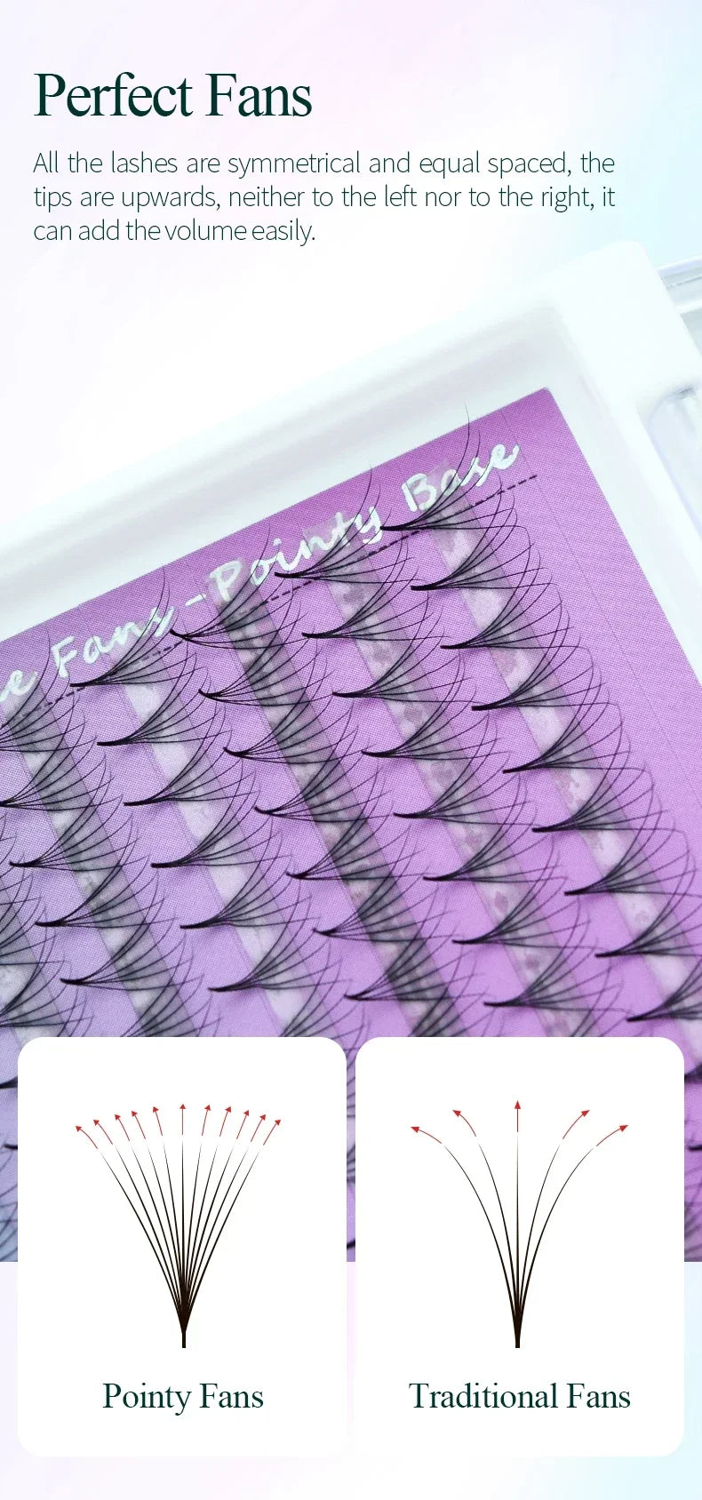 SONG LASH 12 Rows Pointy Base Premade Thin Eyelash