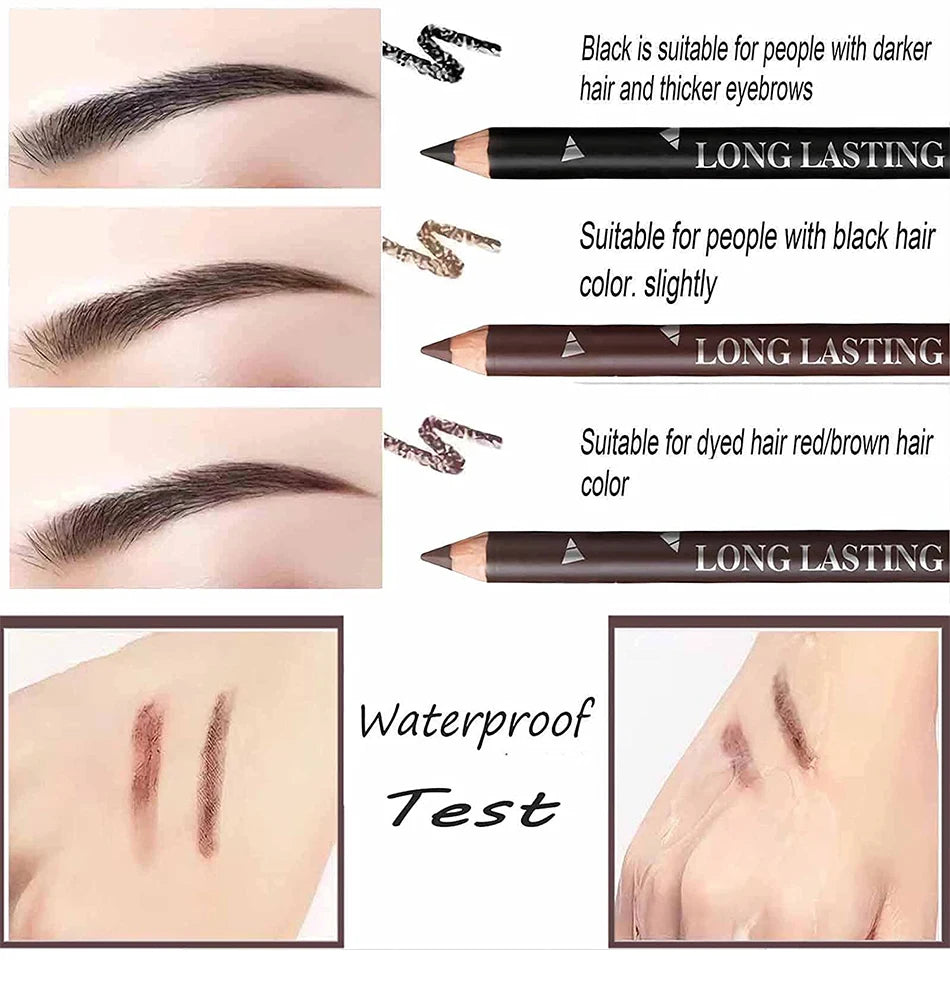 6/12Pcs Waterproof Eye Brow Pencil Women