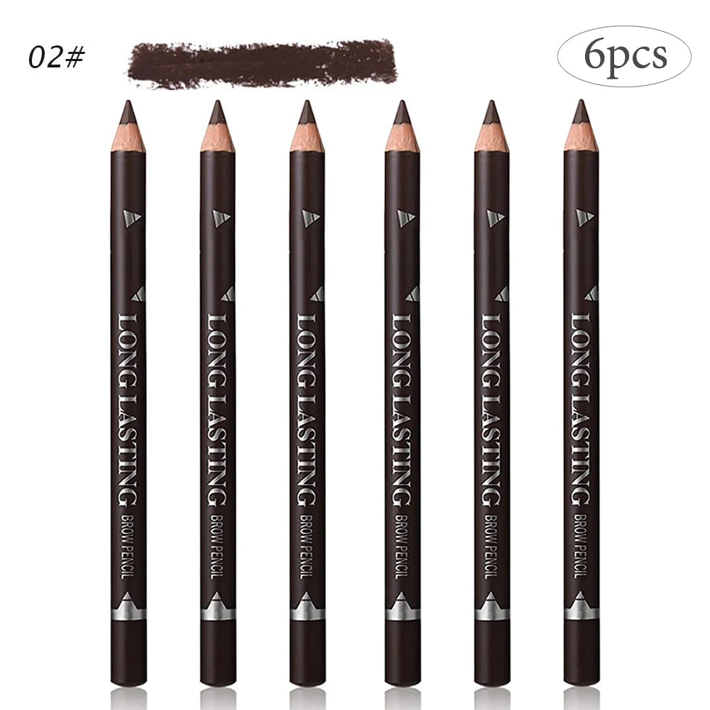 6/12Pcs Waterproof Eye Brow Pencil Women