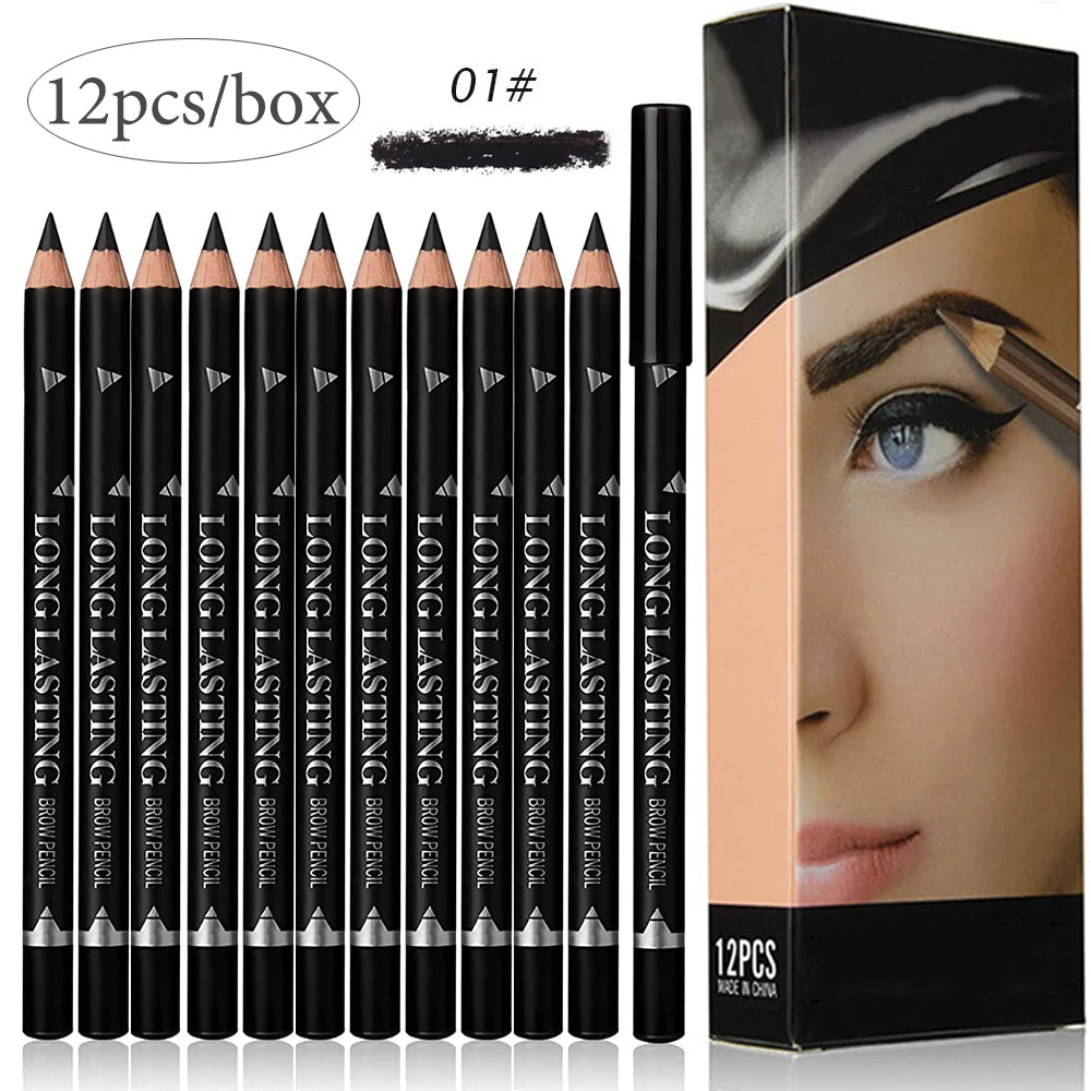 6/12Pcs Waterproof Eye Brow Pencil Women