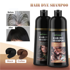 500ml Organic Natural Fast Hair Dye Shampoo 3 In 1 Plant Repair Essence Black Hair Color Dye Shampoo For Cover Gray White Hair