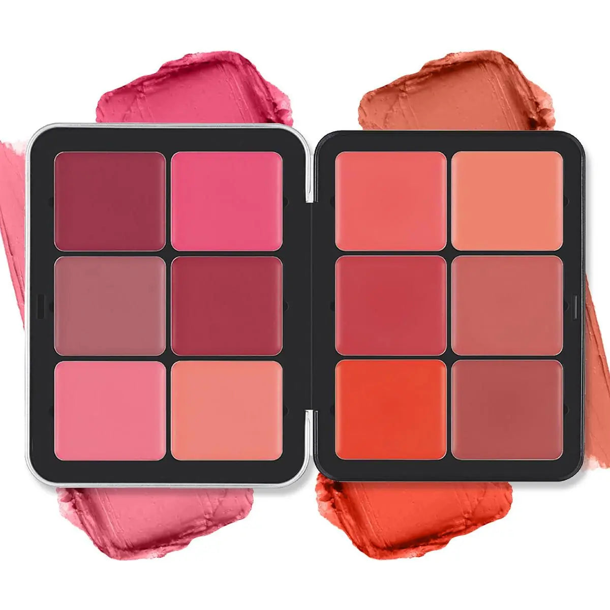 12 Shades Creamy Blush Palette HD Face Essentials Long-Lasting Matte Blush Cream Cover Makeup Palette 0.84oz