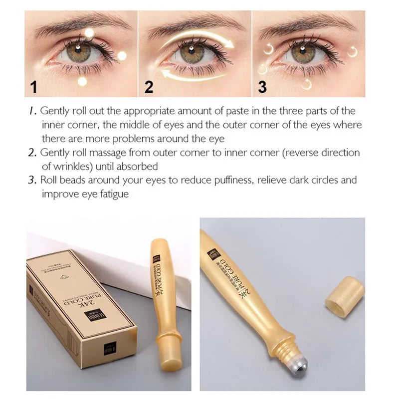 24K Gold Eye Roller Eye Cream Massager