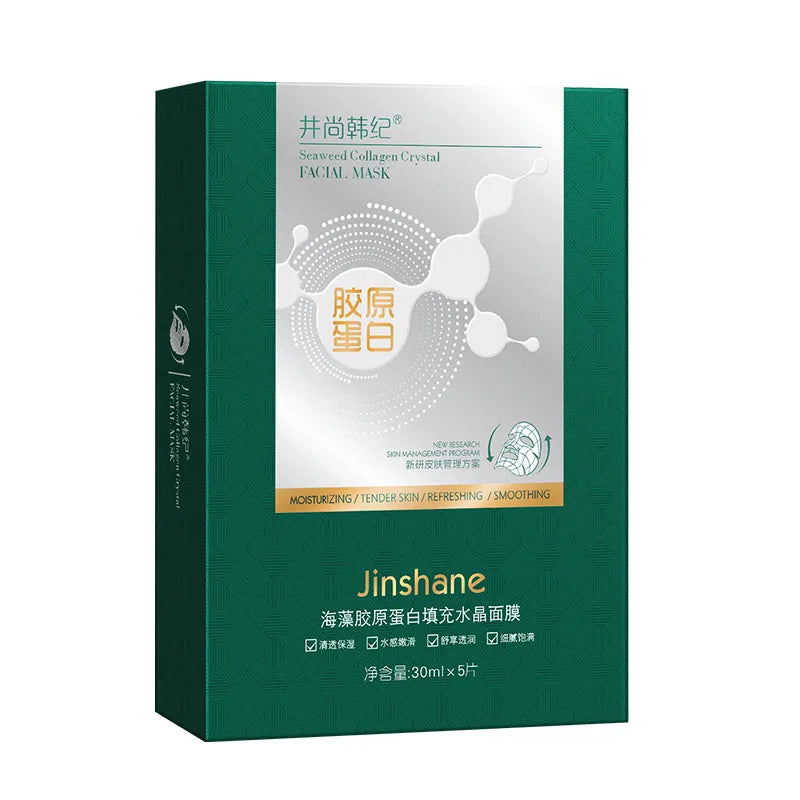 5pcs*30ml Tiktok Hot Sale Seaweed Collagen Filling Crystal Mask Replenishing Fruit Jelly Skin Transparent Mask Skin Care Masque