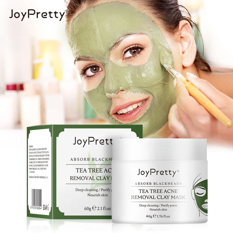 Tea Tree Facial Mask Oil Control Shrink Enlarged Pores Blackhead Remover Nourishing Face Clay Mask Skin Care Beauty Health