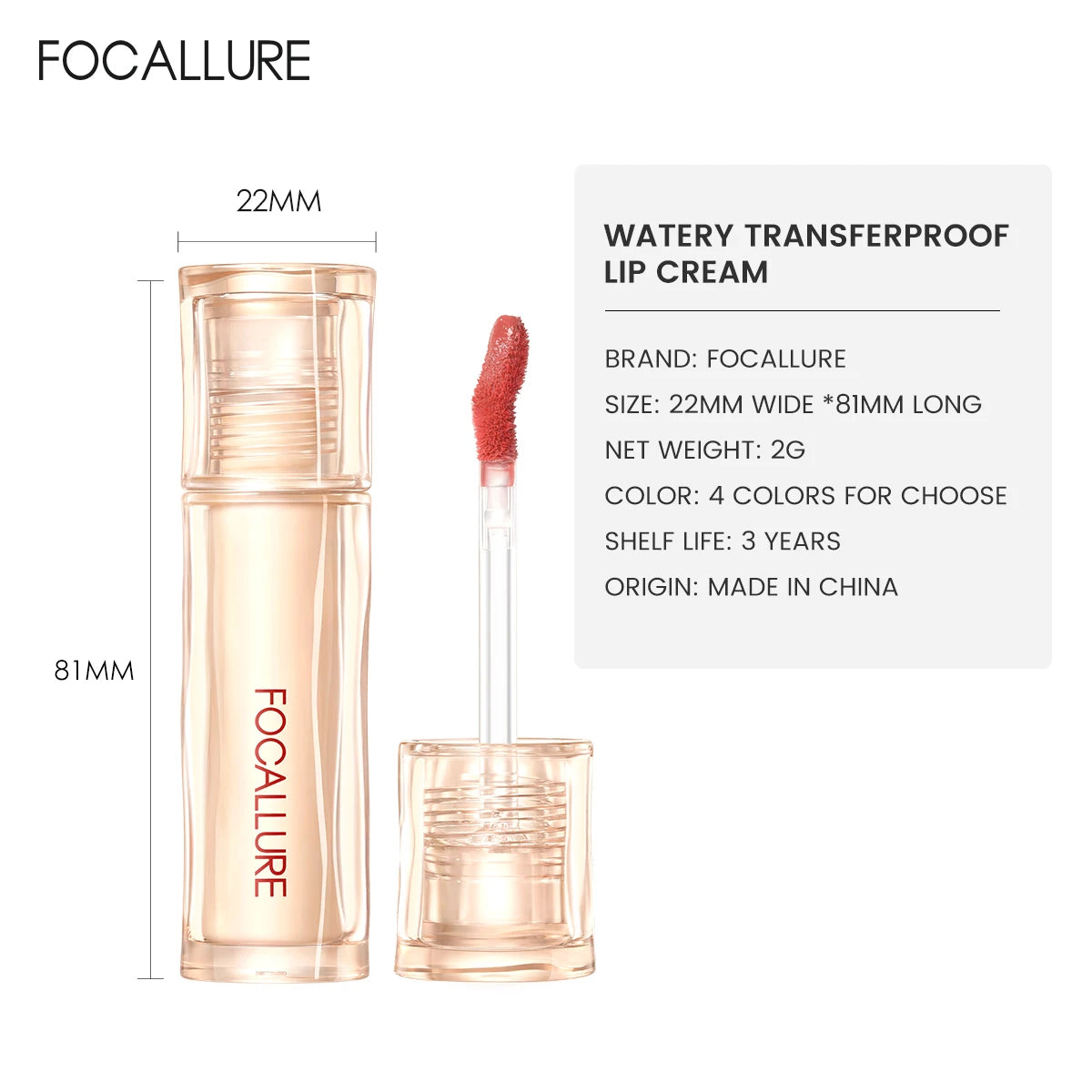 FOCALLURE Glazed Shine Liquid Lipstick