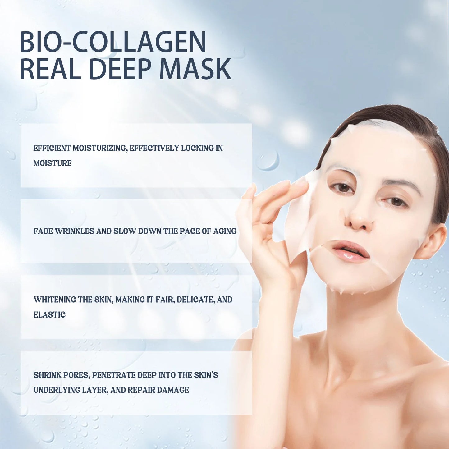 EELHOE Bio Collagen Face Mask Brightening Firming Face Lifting Pore Shrinking Repair Skin Care Moisturizing Face Hydration Mask