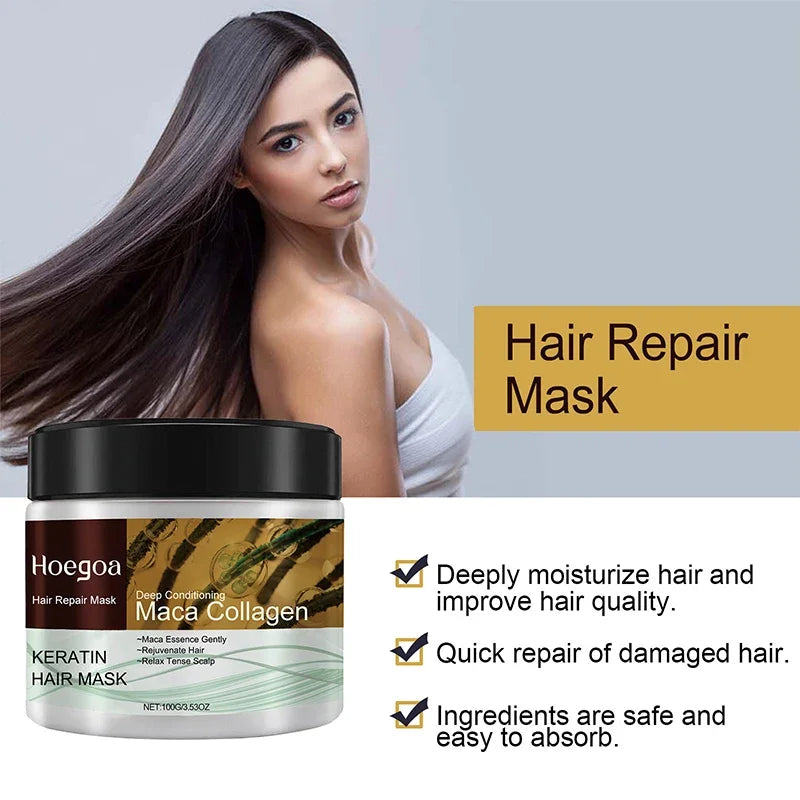 Keratin Collagen Hair Mask Repair Damage Frizzy Straighten Soft Smooth Moisturize  Hair Treatment Hair Restore Cream Hair Care