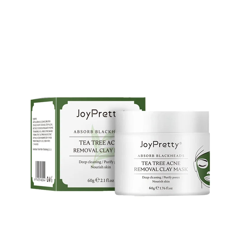 Tea Tree Facial Mask Oil Control Shrink Enlarged Pores Blackhead Remover Nourishing Face Clay Mask Skin Care Beauty Health