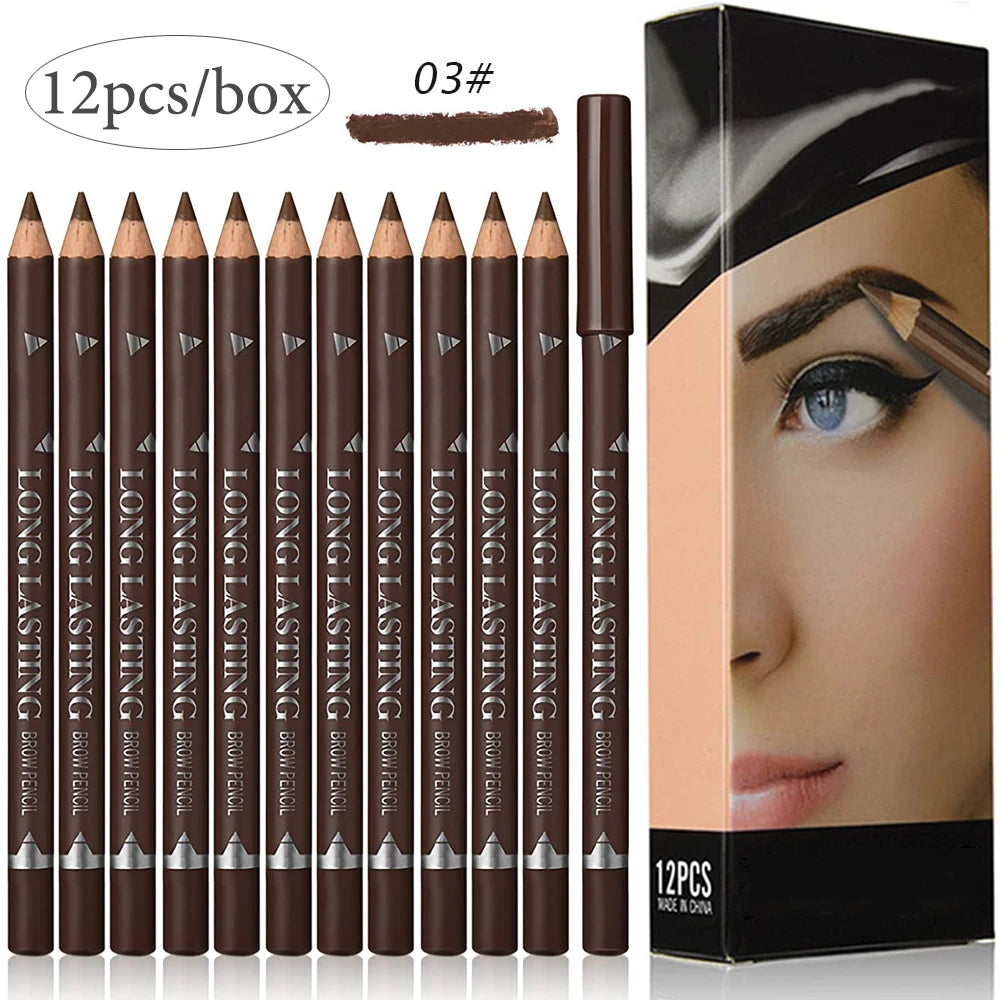 6/12Pcs Waterproof Eye Brow Pencil Women