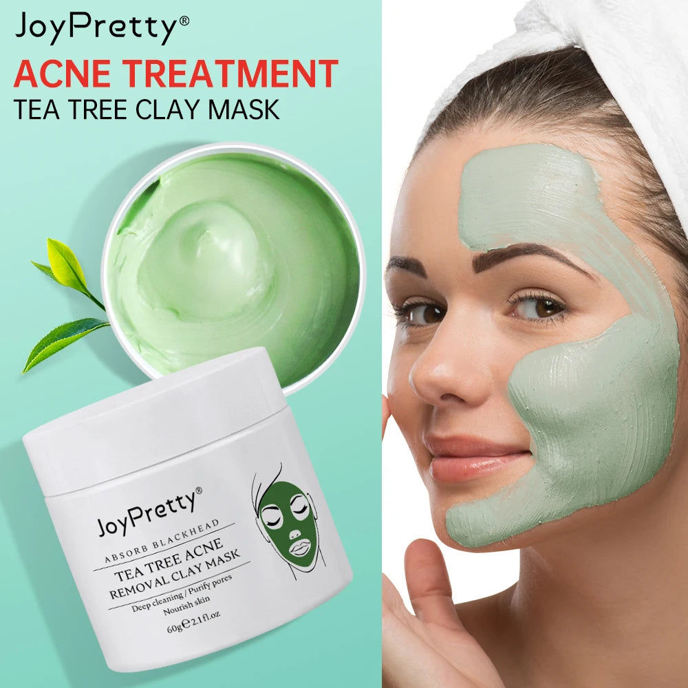 Tea Tree Facial Mask Oil Control Shrink Enlarged Pores Blackhead Remover Nourishing Face Clay Mask Skin Care Beauty Health