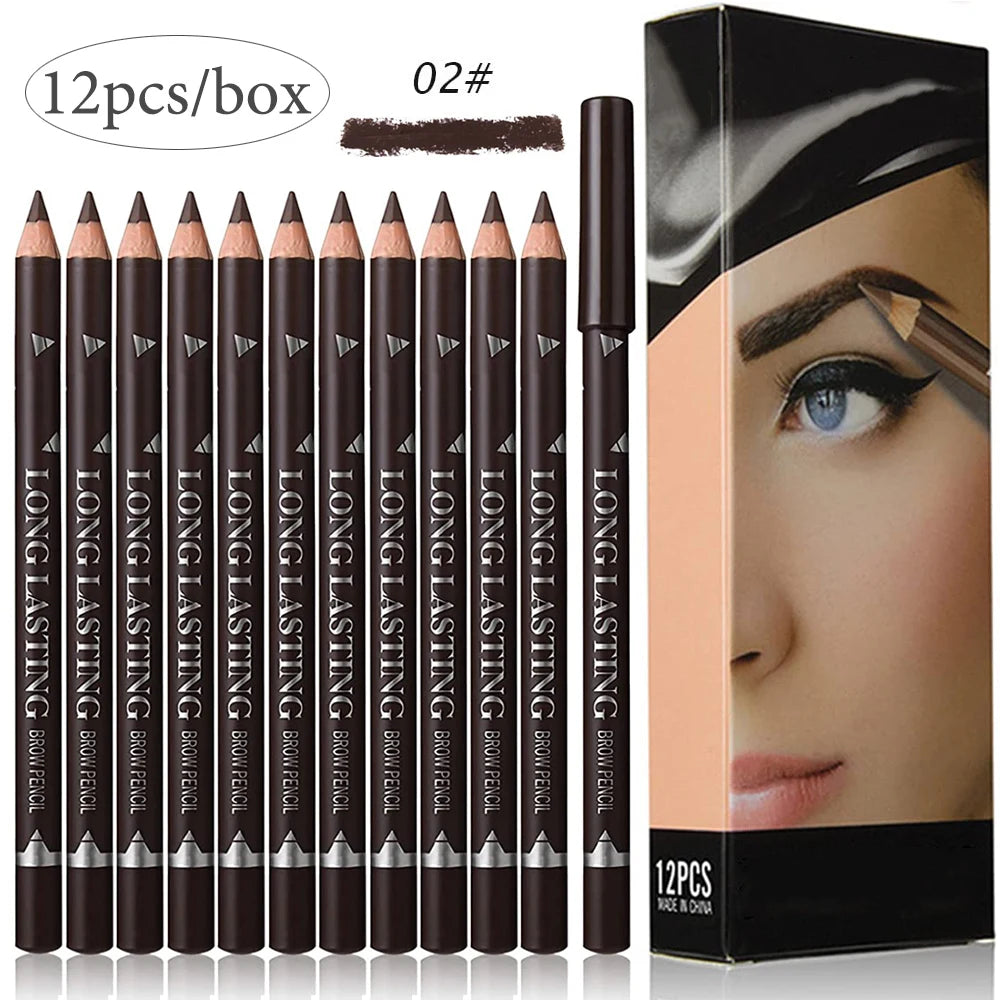 6/12Pcs Waterproof Eye Brow Pencil Women